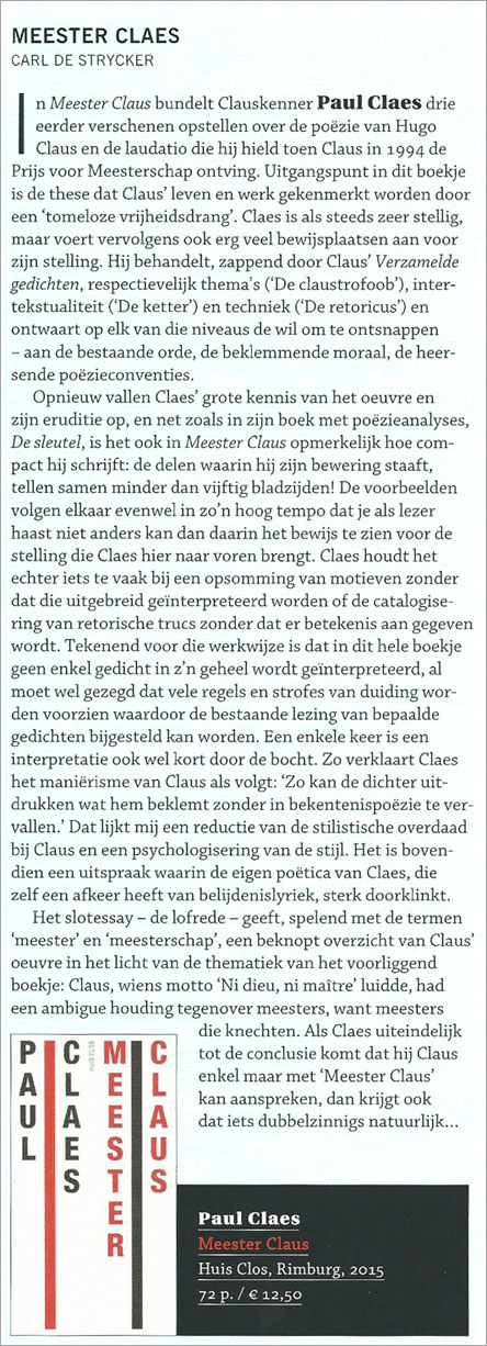 Poëziekrant over Claes/Claus